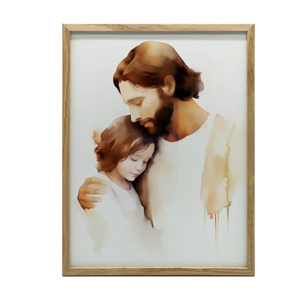 Jesus' Care Jesus' Care, 70x100 cm, uindrammet, premium lærred på båre