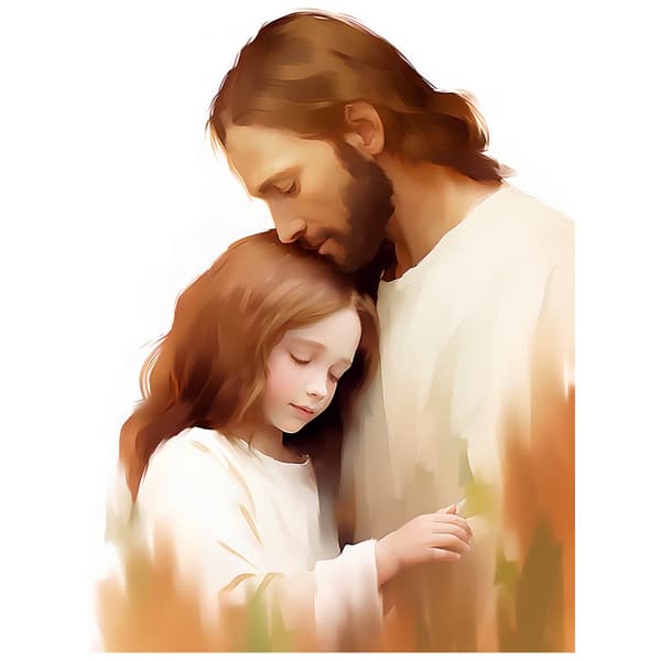 Embraces of Love - Jesus and the Girl Embraces of Love - Jesus and the Girl, 70x100 cm, ljus ekträram, 230 gsm matt papper