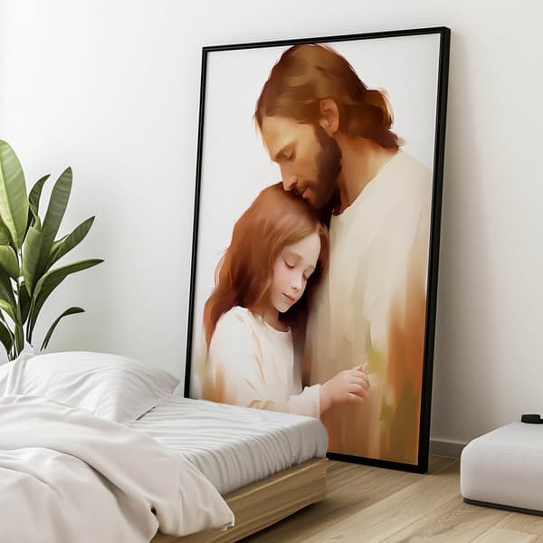 Embraces of Love - Jesus and the Girl Embraces of Love - Jesus and the Girl, 70x100 cm, ljus ekträram, 230 gsm matt papper