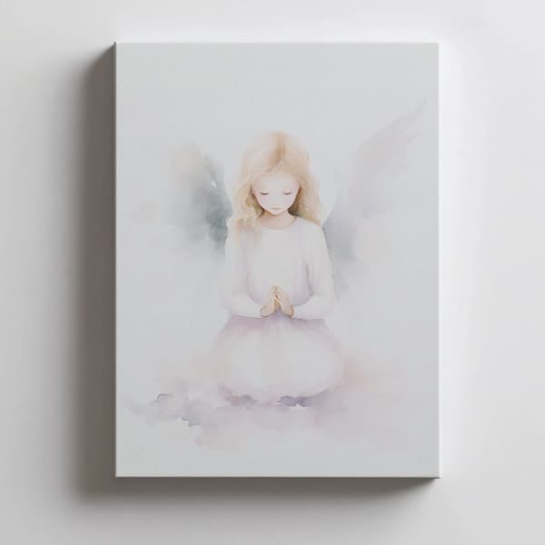 Heavenly Angel Smile Heavenly Angel Smile, 50x70 cm, mørkebrun træramme, 230 gsm mat papir