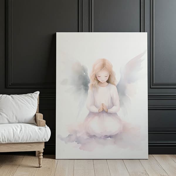 Heavenly Angel Smile Heavenly Angel Smile, 50x70 cm, mørkebrun træramme, 230 gsm mat papir