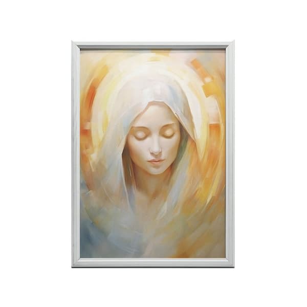 Äidin jumalallinen läsnäolo - Maria Äidin jumalallinen läsnäolo - Maria, 70x100 cm, tummanruskea puukehys, 230 gsm mattapaperi