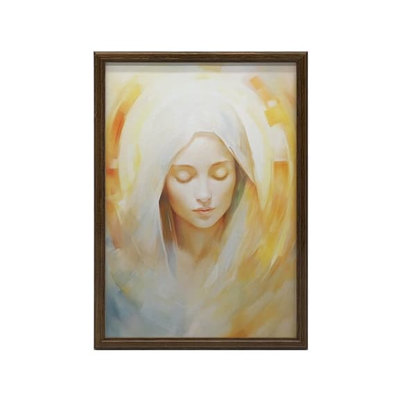 Äidin jumalallinen läsnäolo - Maria Äidin jumalallinen läsnäolo - Maria, 70x100 cm, tummanruskea puukehys, 230 gsm mattapaperi