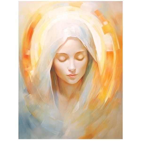 Divine Presence of the Mother - Mary Divine Presence of the Mother - Mary, 70x100 cm, uindrammet, premium lærred på båre