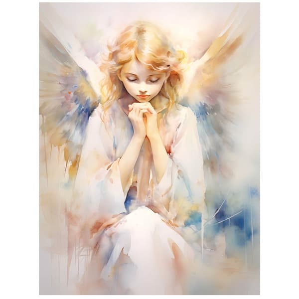 Angel of Prayer Angel of Prayer, 70x100 cm, mørkebrun træramme, 230 gsm mat papir
