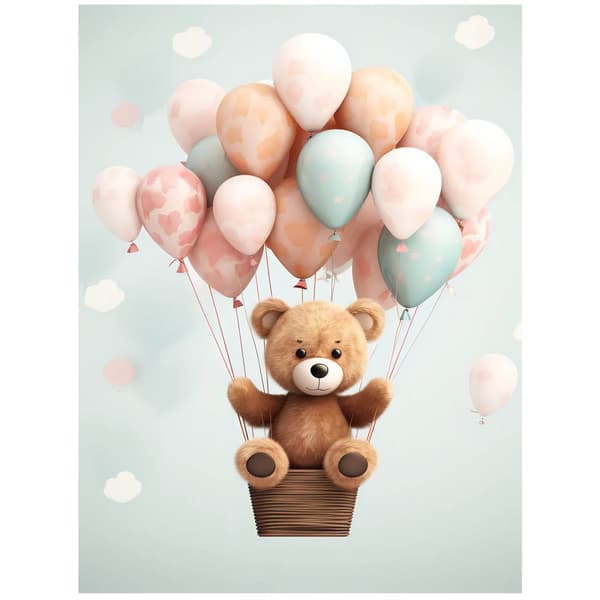 Little Bear's Sky Paradise Little Bear's Sky Paradise, 70x100 cm, guld aluminiumsramme, 230 gsm mat papir