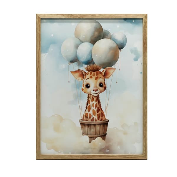 Ballon Dreamland Balloon Dreamland, 70x100 cm, lys egetræsramme, 230 gsm mat papir