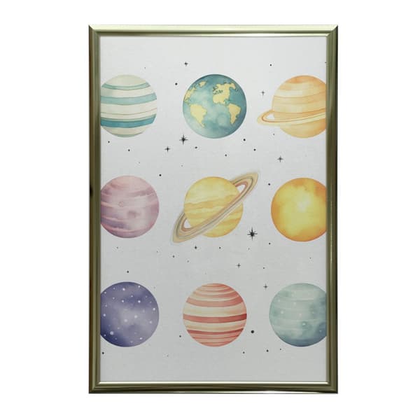 Stellar Discoveries: Little Astronomer-plakat Stellar Discoveries: Little Astronomer-plakat, 40x50 cm, guld-aluminiumsramme, 230 gsm mat papir