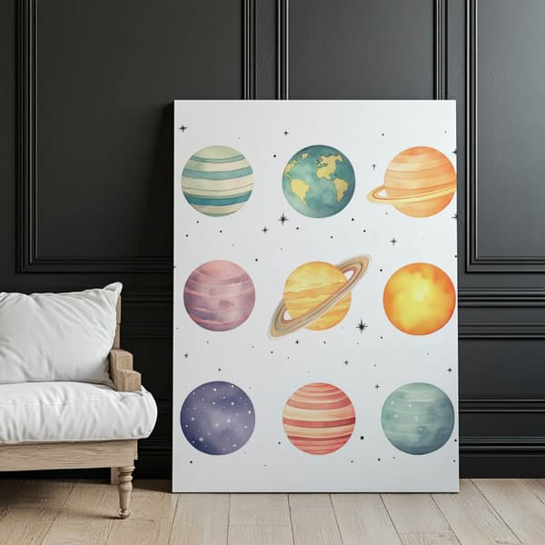 Stellar Discoveries: Little Astronomer-plakat Stellar Discoveries: Little Astronomer-plakat, 40x50 cm, guld-aluminiumsramme, 230 gsm mat papir