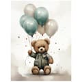 Miniatyrbillede 3 af 11: Teddy Bear Balloon World Teddy Bear Balloon World, 30x40 cm, uindrammet, premium lærred på båre
