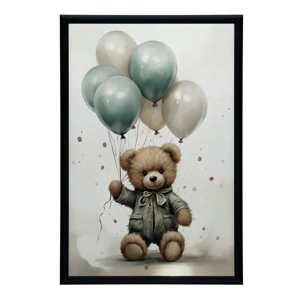 Teddy Bear Balloon World Teddy Bear Balloon World, 30x40 cm, uindrammet, premium lærred på båre