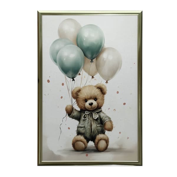 Teddy Bear Balloon World Teddy Bear Balloon World, 30x40 cm, uindrammet, premium lærred på båre