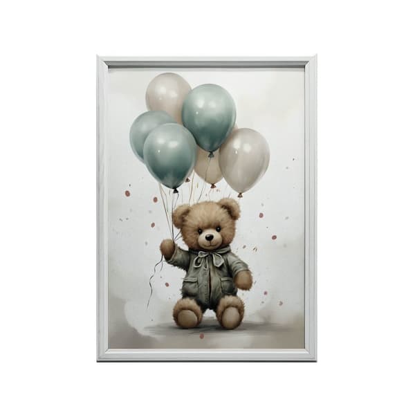 Teddy Bear Balloon World Teddy Bear Balloon World, 30x40 cm, uindrammet, premium lærred på båre
