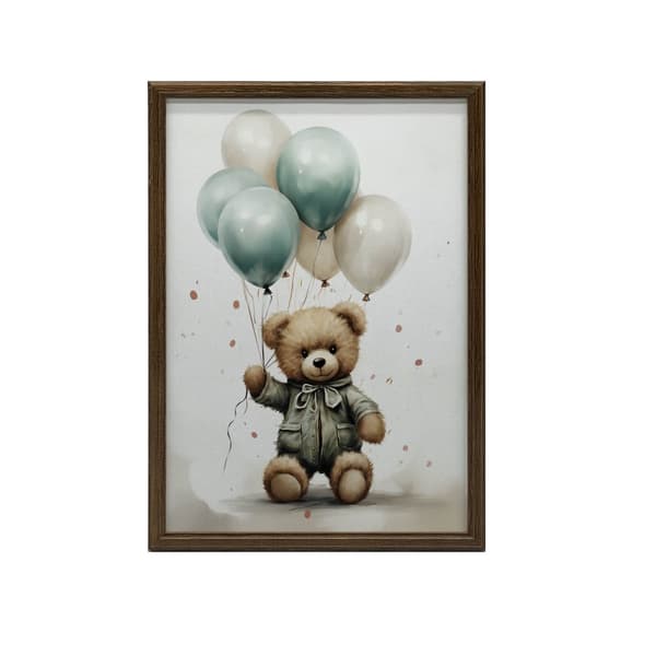 Teddy Bear Balloon World Teddy Bear Balloon World, 30x40 cm, uindrammet, premium lærred på båre