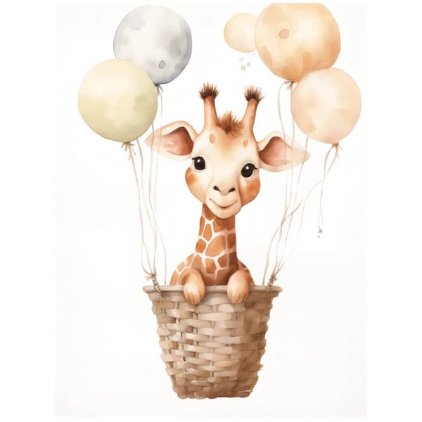 Giraffens glædelige rejse Giraffens glædelige rejse, 40x50 cm, uindrammet, 230 gsm mat papir