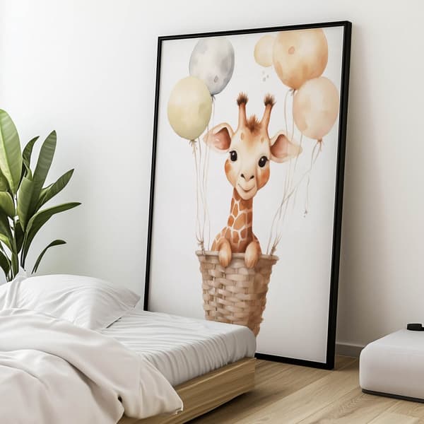 Giraffens glædelige rejse Giraffens glædelige rejse, 40x50 cm, uindrammet, 230 gsm mat papir