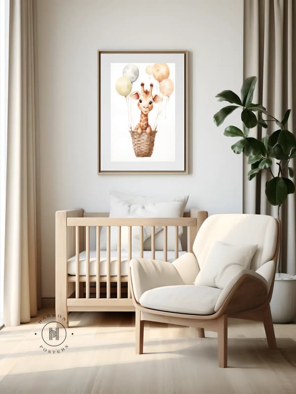 Giraffens glædelige rejse Giraffens glædelige rejse, 40x50 cm, uindrammet, 230 gsm mat papir