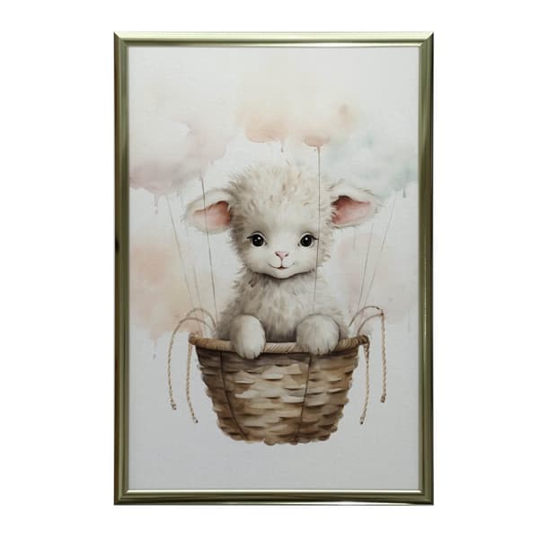 Sheep on a Cloud Walk Sheep on a Cloud Walk, 30x40 cm, guld aluminiumsramme, 230 gsm mat papir