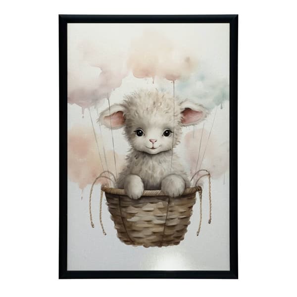 Sheep on a Cloud Walk Sheep on a Cloud Walk, 30x40 cm, guld aluminiumsramme, 230 gsm mat papir