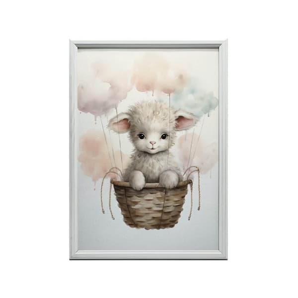 Sheep on a Cloud Walk Sheep on a Cloud Walk, 30x40 cm, guld aluminiumsramme, 230 gsm mat papir