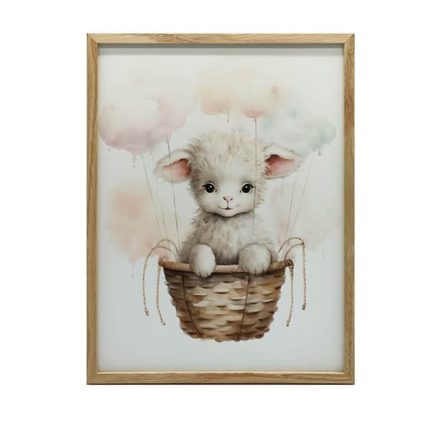 Sheep on a Cloud Walk Sheep on a Cloud Walk, 30x40 cm, guld aluminiumsramme, 230 gsm mat papir