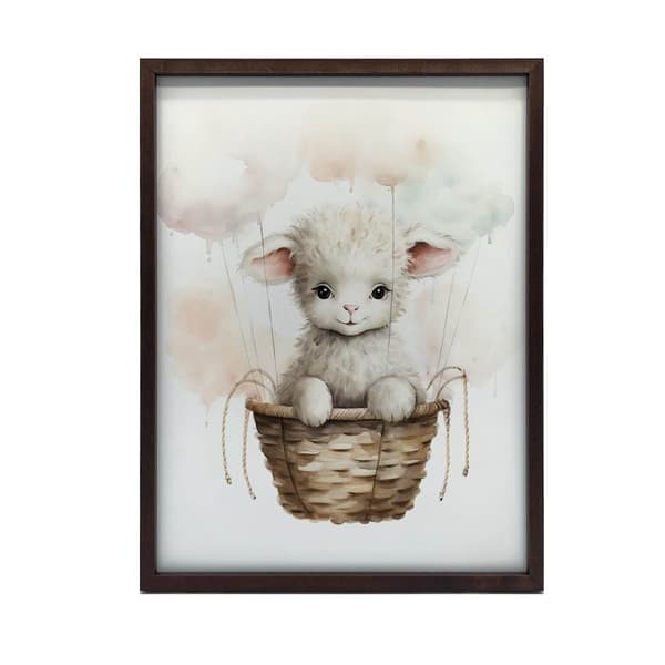 Sheep on a Cloud Walk Sheep on a Cloud Walk, 50x70 cm, mørkebrun træramme, 230 gsm mat papir