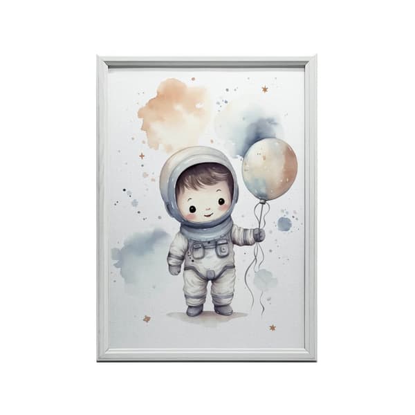 Universe Explorer med ballon Universe Explorer med ballon, 30x40 cm, mørkebrun træramme, 230 gsm mat papir