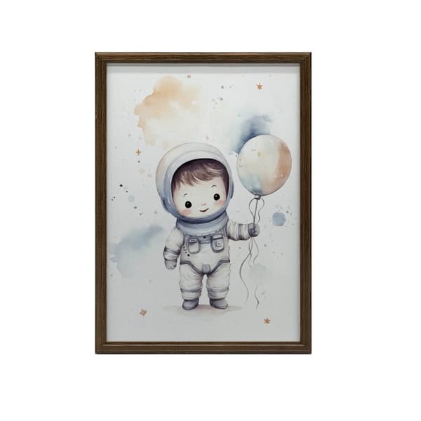 Universe Explorer med ballon Universe Explorer med ballon, 30x40 cm, mørkebrun træramme, 230 gsm mat papir
