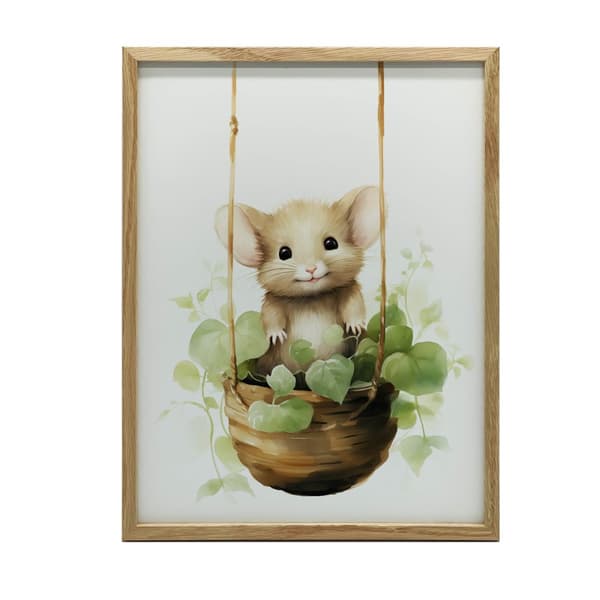 Mouse on a Swing Mouse on a Swing, 70x100 cm, svart aluminiumram, 230 gsm matt papper