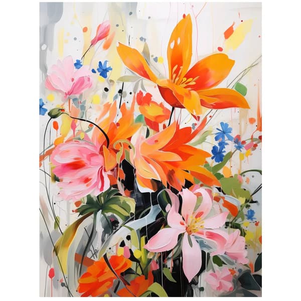 Floral Concert Floral Concert, 50x70 cm, mørkebrun træramme, 230 gsm mat papir