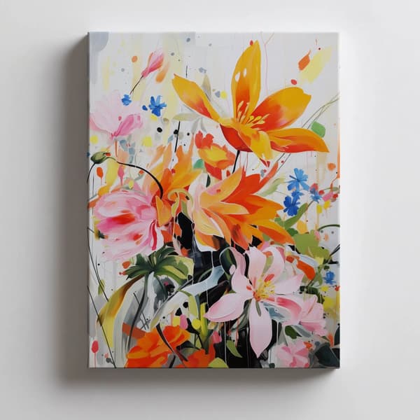 Floral Concert Floral Concert, 50x70 cm, mørkebrun træramme, 230 gsm mat papir