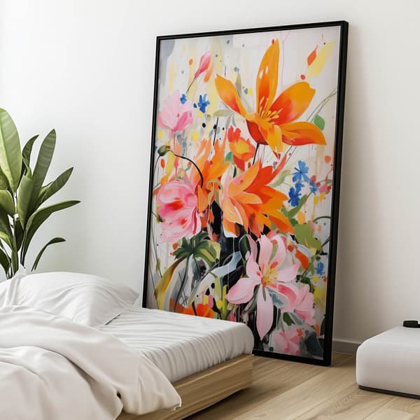 Floral Concert Floral Concert, 50x70 cm, mørkebrun træramme, 230 gsm mat papir