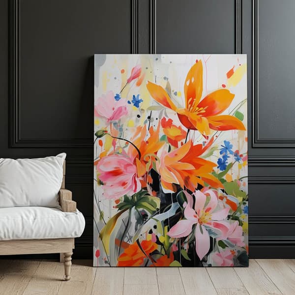 Floral Concert Floral Concert, 50x70 cm, mørkebrun træramme, 230 gsm mat papir