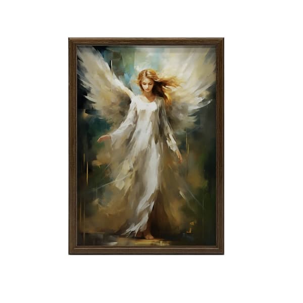Skytsengel i Emerald Space Skytsengel i Emerald Space, 70x100 cm, guld aluminiumsramme, 230 gsm mat papir