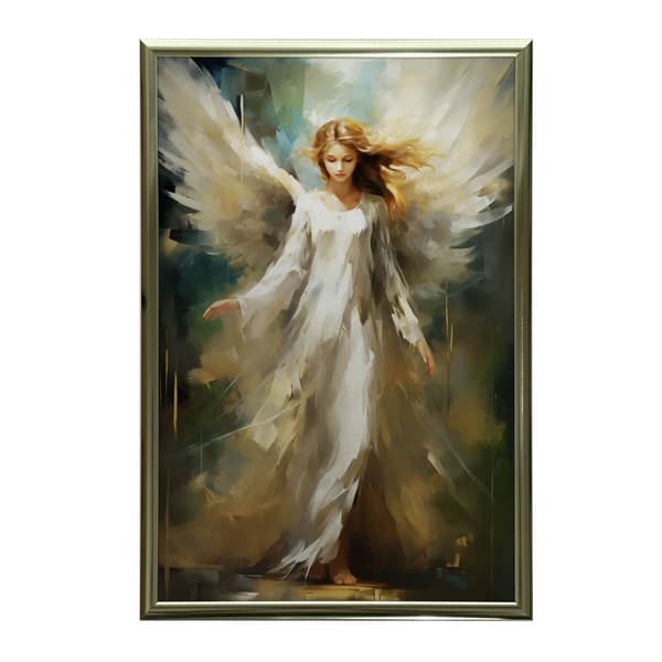 Skytsengel i Emerald Space Skytsengel i Emerald Space, 70x100 cm, guld aluminiumsramme, 230 gsm mat papir