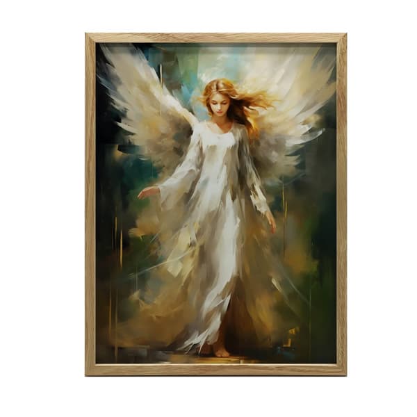 Skytsengel i Emerald Space Skytsengel i Emerald Space, 70x100 cm, guld aluminiumsramme, 230 gsm mat papir