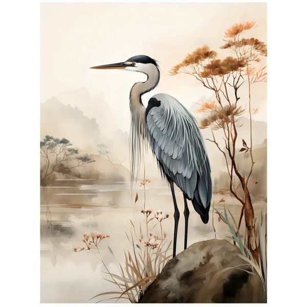 A Walk on the Misty Lake A Walk on the Misty Lake, 30x40 cm, sort aluminiumsramme, 230 gsm mat papir