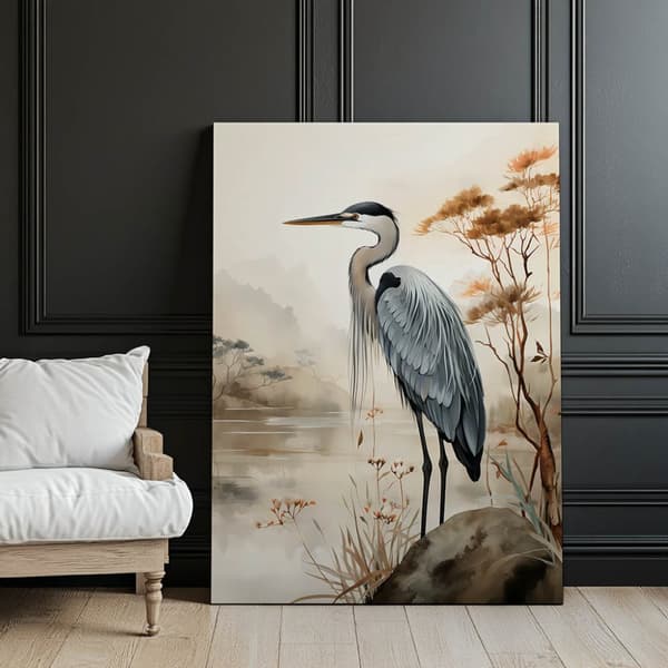 A Walk on the Misty Lake A Walk on the Misty Lake, 50x70 cm, uindrammet, premium lærred på båre