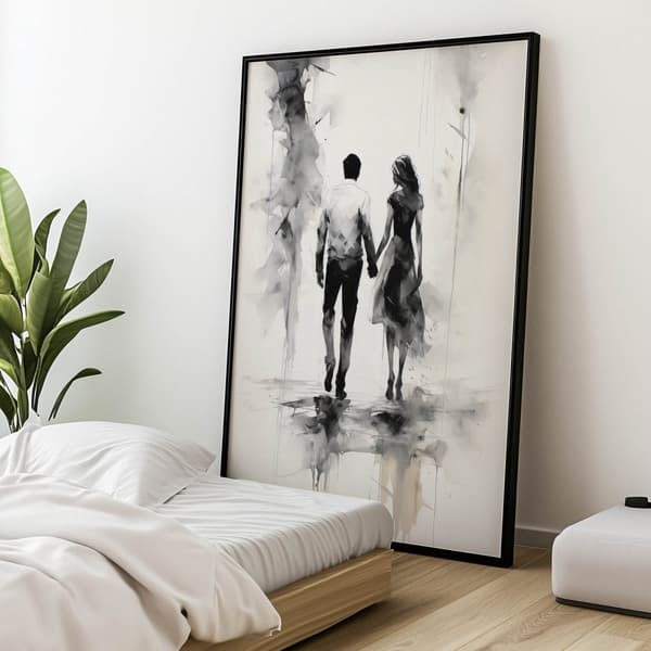 Sort og hvid intimitet Sort og hvid intimitet, 40x50 cm, guld aluminiumsramme, 230 gsm mat papir