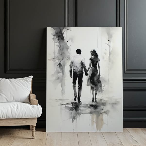 Sort og hvid intimitet Sort og hvid intimitet, 60x90 cm, sort aluminiumsramme, 230 gsm mat papir