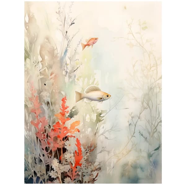 Soft Colors of Undersea Paradise Soft Colors of Undersea Paradise, 50x70 cm, guld aluminiumsramme, 230 gsm mat papir