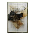 Miniatyrbild 6 av 10: Guld-svart skulptur i rymden Guld-svart skulptur i rymden, 50x70 cm, mörkbrun träram, 230 gsm matt papper