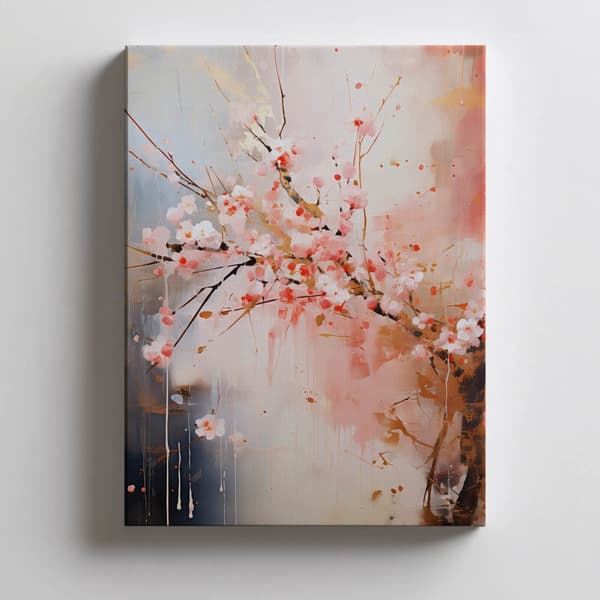 Cherry Blossom: Symphony of Pink and Gold Cherry Blossom: Symphony of Pink and Gold, 40x50 cm, sort aluminiumsramme, 230 gsm mat papir