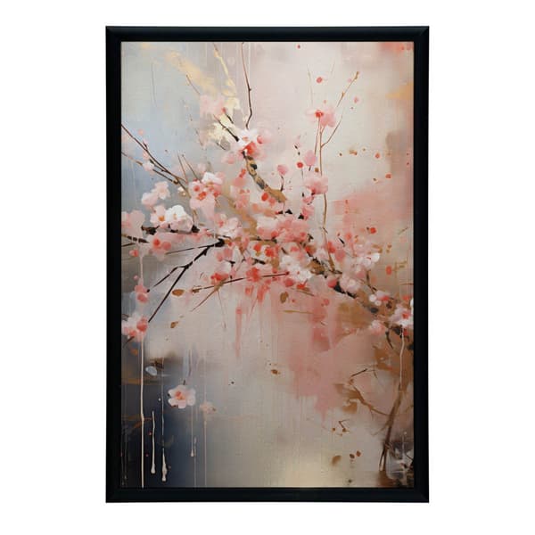 Cherry Blossom: Symphony of Pink and Gold Cherry Blossom: Symphony of Pink and Gold, 40x50 cm, sort aluminiumsramme, 230 gsm mat papir