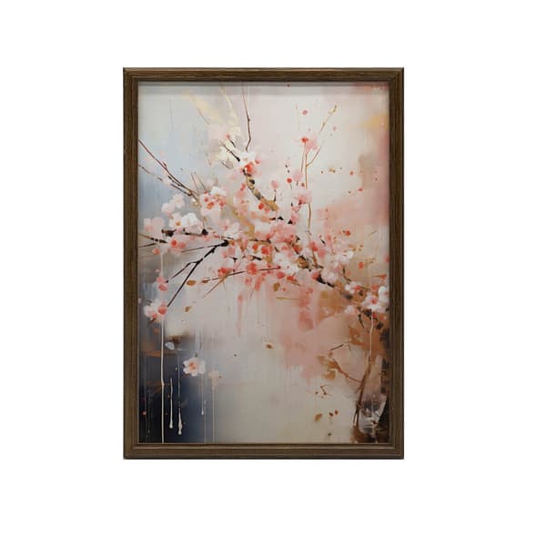 Cherry Blossom: Symphony of Pink and Gold Cherry Blossom: Symphony of Pink and Gold, 40x50 cm, sort aluminiumsramme, 230 gsm mat papir