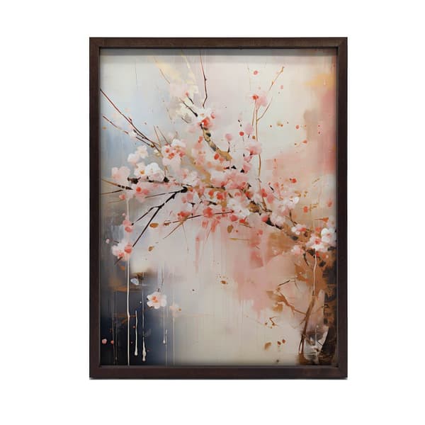 Cherry Blossom: Symphony of Pink and Gold Cherry Blossom: Symphony of Pink and Gold, 40x50 cm, sort aluminiumsramme, 230 gsm mat papir