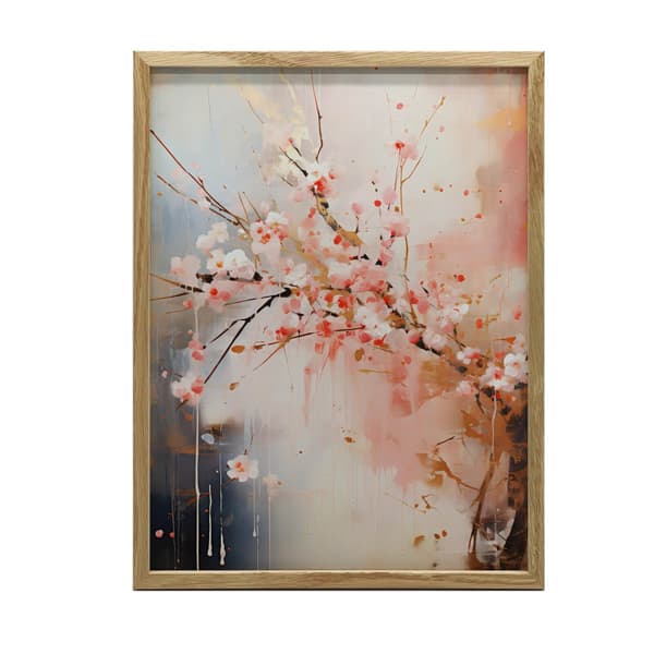 Cherry Blossom: Symphony of Pink and Gold Cherry Blossom: Symphony of Pink and Gold, 40x50 cm, sort aluminiumsramme, 230 gsm mat papir