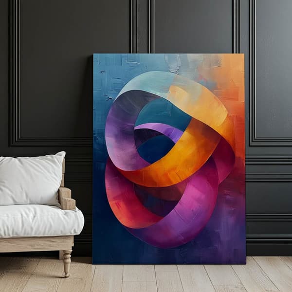 Dynamiske ringe Dynamiske ringe, 50x70 cm, mørkebrun træramme, 230 gsm mat papir