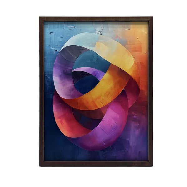 Dynamiske ringe Dynamiske ringe, 50x70 cm, mørkebrun træramme, 230 gsm mat papir