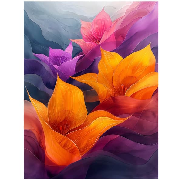 Dreamland Lilies Dreamland Lilies, 30x40 cm, mørkebrun træramme, 230 gsm mat papir